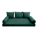 STYLE V3 - Velvet Indoor Daybed Mattress Bolster Backrest Cushion Pillow Complete Set