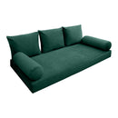 STYLE V3 - Velvet Indoor Daybed Mattress Bolster Backrest Cushion Pillow Complete Set