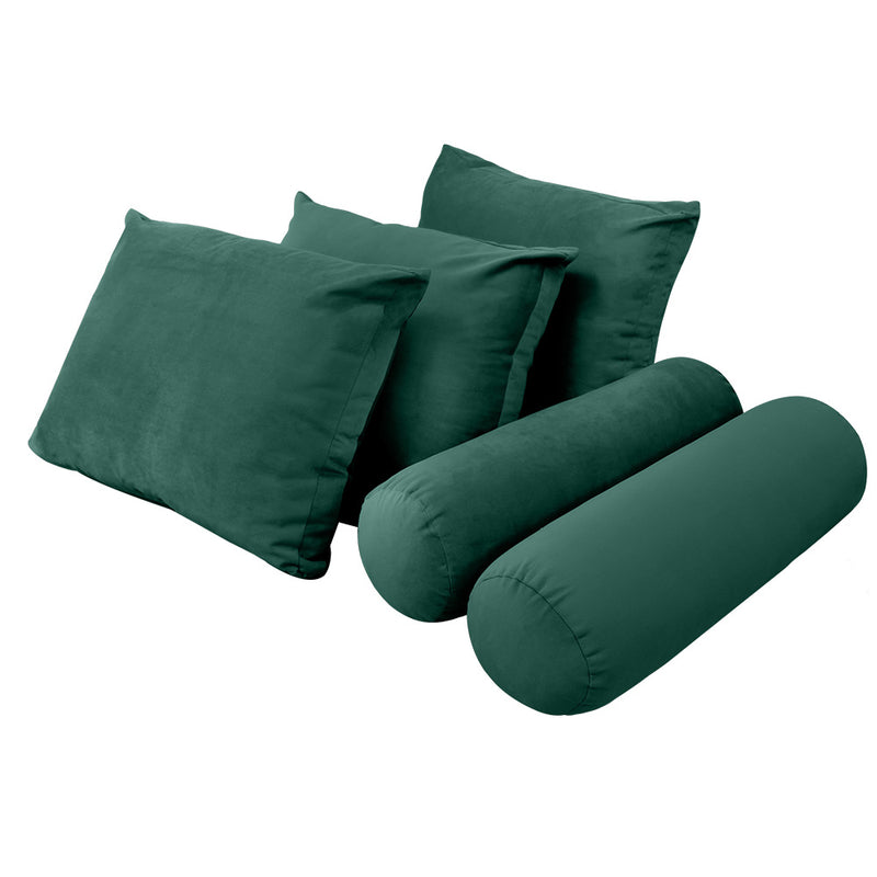 STYLE V3 - Velvet Indoor Daybed Mattress Bolster Backrest Cushion Pillow |COVERS ONLY|