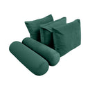 STYLE V3 - Velvet Indoor Daybed Mattress Bolster Backrest Cushion Pillow Complete Set