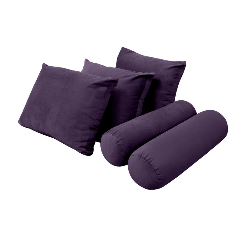 STYLE V3 - Velvet Indoor Daybed Mattress Bolster Backrest Cushion Pillow |COVERS ONLY|