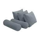 STYLE V3 - Velvet Indoor Daybed Mattress Bolster Backrest Cushion Pillow Complete Set