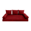 STYLE V3 - Velvet Indoor Daybed Mattress Bolster Backrest Cushion Pillow Complete Set