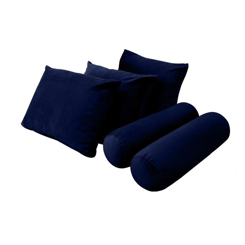STYLE V3 - Velvet Indoor Daybed Mattress Bolster Backrest Cushion Pillow |COVERS ONLY|