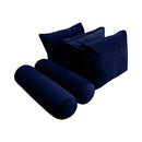 STYLE V3 - Velvet Indoor Daybed Mattress Bolster Backrest Cushion Pillow Complete Set