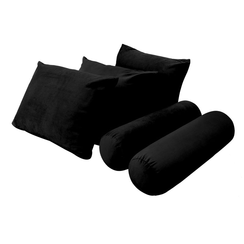 STYLE V3 - Velvet Indoor Daybed Mattress Bolster Backrest Cushion Pillow |COVERS ONLY|