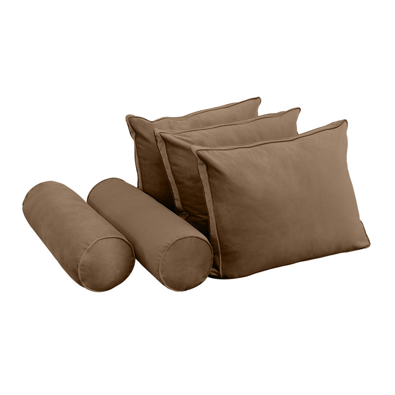 STYLE V3 - Velvet Indoor Daybed Bolster Backrest Cushion Pillow |COVERS ONLY|