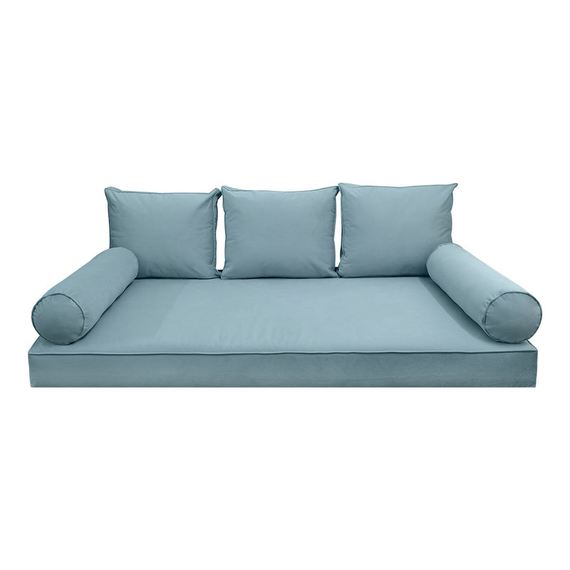 STYLE V3 - Velvet Indoor Daybed Mattress Bolster Backrest Cushion Pillow |COVERS ONLY|