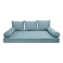 STYLE V3 - Velvet Indoor Daybed Mattress Bolster Backrest Cushion Pillow Complete Set