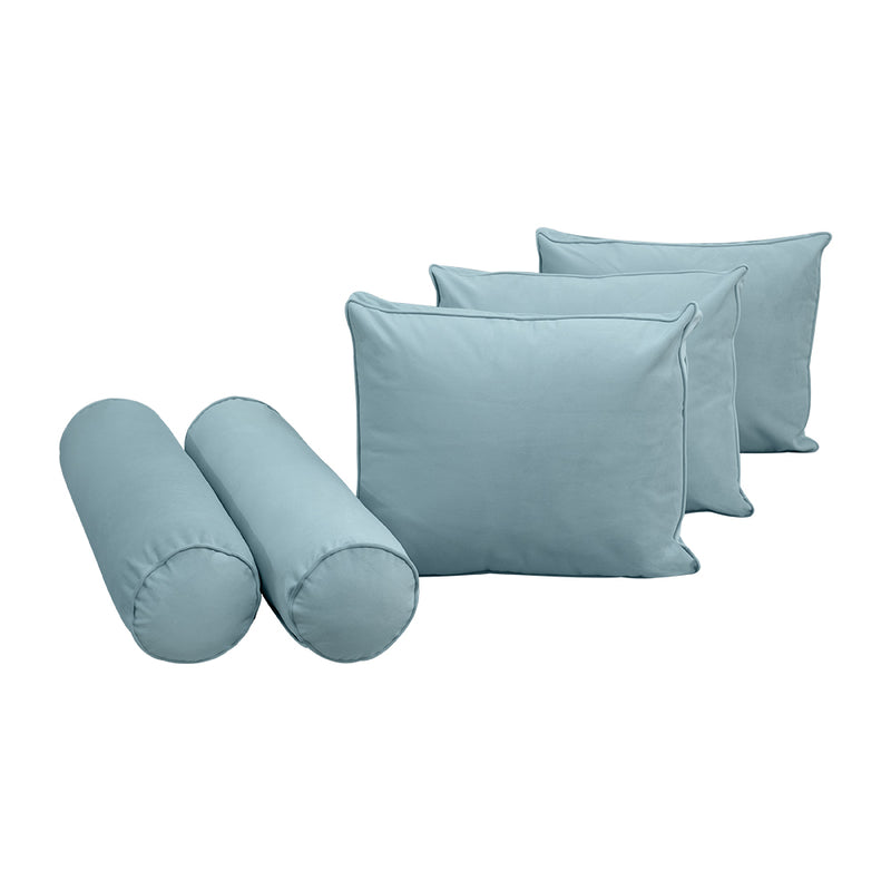 STYLE V3 - Velvet Indoor Daybed Mattress Bolster Backrest Cushion Pillow |COVERS ONLY|