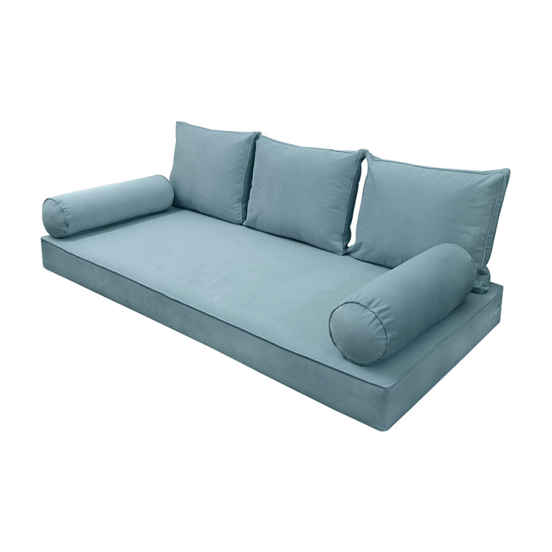 STYLE V3 - Velvet Indoor Daybed Mattress Bolster Backrest Cushion Pillow |COVERS ONLY|
