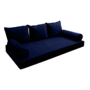 STYLE V3 - Velvet Indoor Daybed Mattress Bolster Backrest Cushion Pillow Complete Set