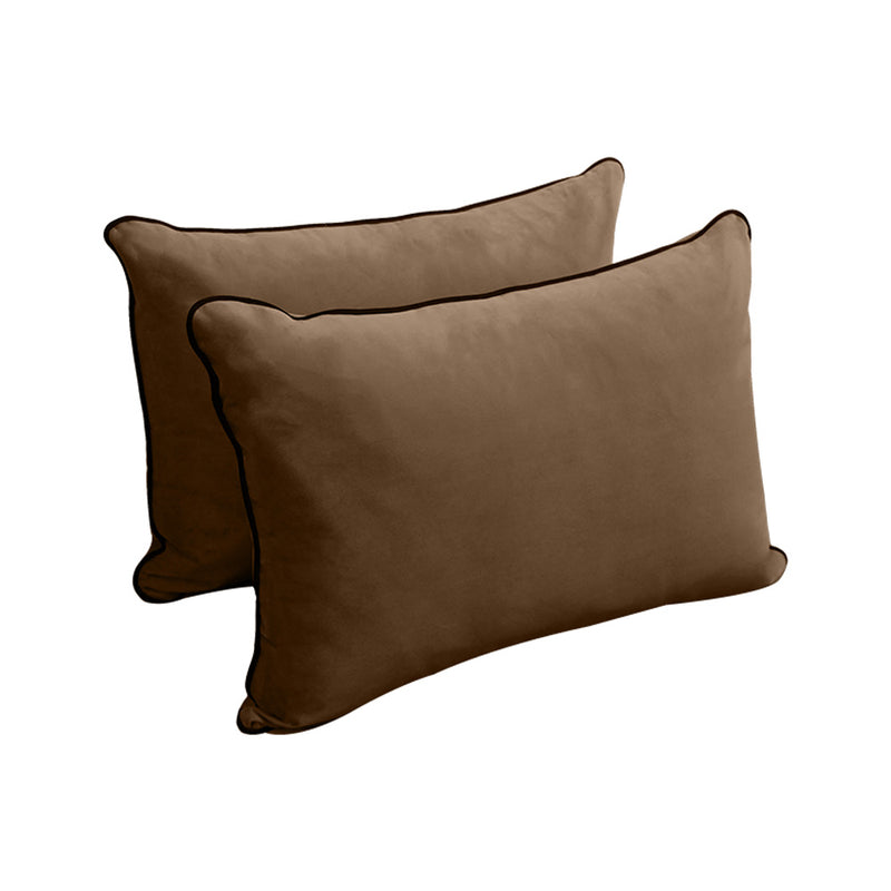 STYLE V4 - Velvet Indoor Daybed Bolster Backrest Cushion Pillow |COVERS ONLY|