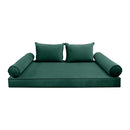 STYLE V4 - Velvet Indoor Daybed Mattress Bolster Backrest Cushion Pillow |COVERS ONLY|