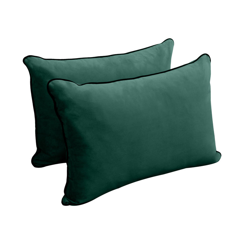STYLE V4 - Velvet Indoor Daybed Bolster Backrest Cushion Pillow |COVERS ONLY|