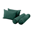 STYLE V4 - Velvet Indoor Daybed Bolster Backrest Cushion Pillow |COVERS ONLY|