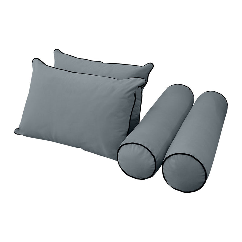 STYLE V4 - Velvet Indoor Daybed Bolster Backrest Cushion Pillow |COVERS ONLY|