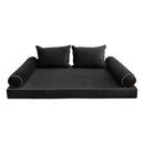 STYLE V4 - Velvet Indoor Daybed Mattress Bolster Backrest Cushion Pillow |COVERS ONLY|