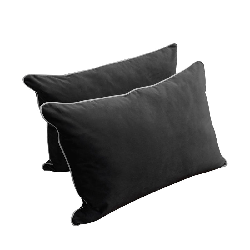 STYLE V4 - Velvet Indoor Daybed Bolster Backrest Cushion Pillow |COVERS ONLY|
