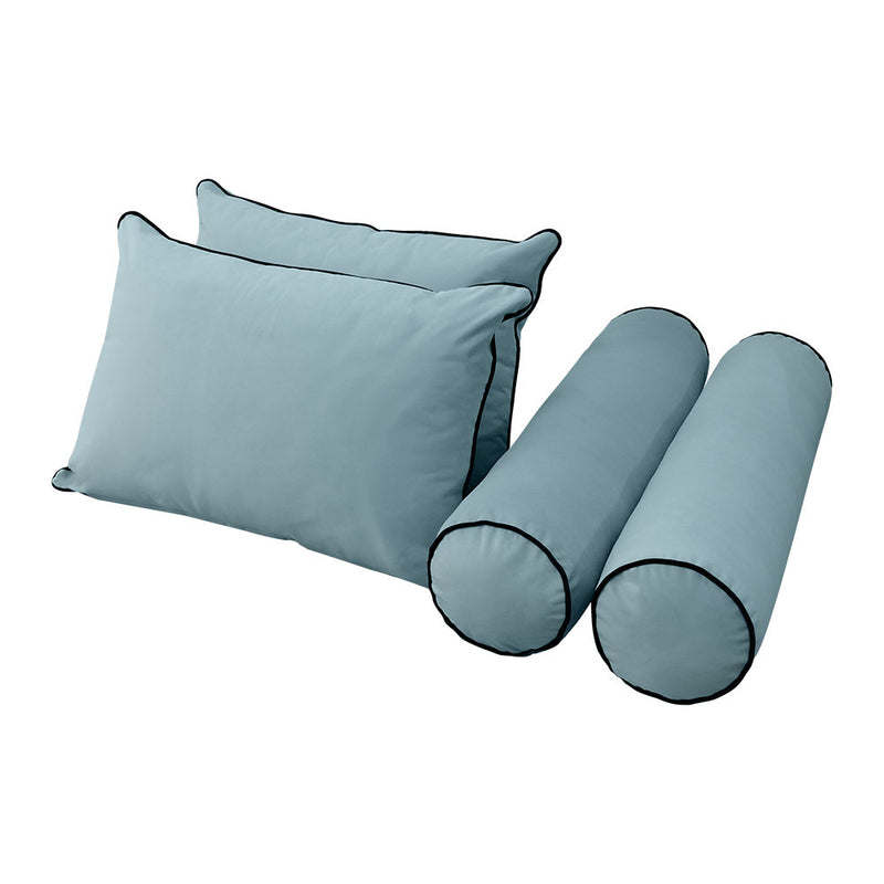 STYLE V4 - Velvet Indoor Daybed Bolster Backrest Cushion Pillow |COVERS ONLY|