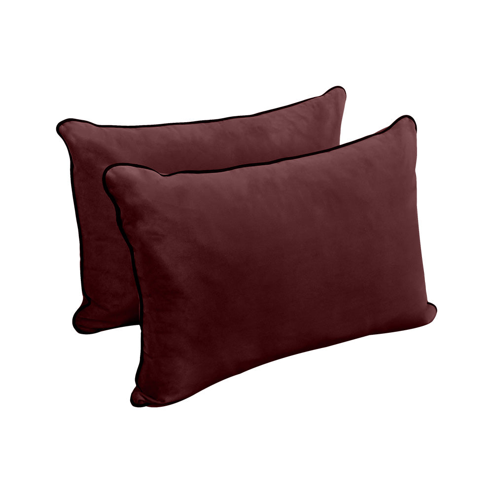 STYLE V4 - Velvet Indoor Daybed Bolster Backrest Cushion Pillow |COVERS ONLY|