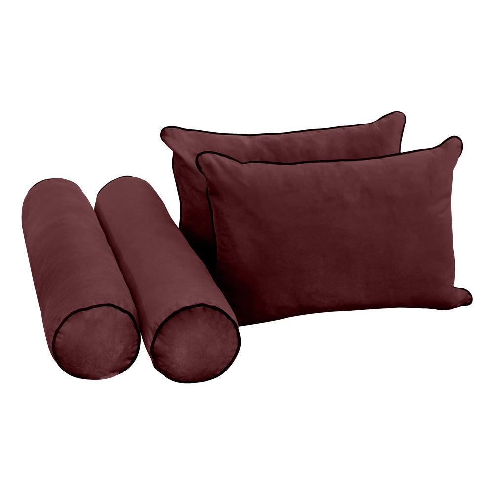 STYLE V4 - Velvet Indoor Daybed Bolster Backrest Cushion Pillow |COVERS ONLY|