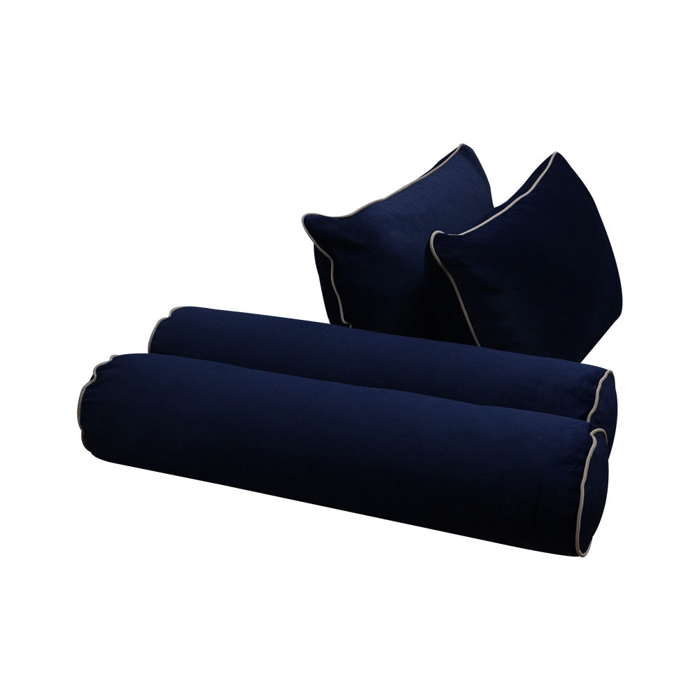 STYLE V4 - Velvet Indoor Daybed Mattress Bolster Backrest Cushion Pillow |COVERS ONLY|
