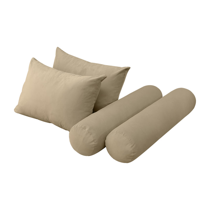 STYLE V4 - Velvet Indoor Daybed Bolster Backrest Cushion Pillow |COVERS ONLY|