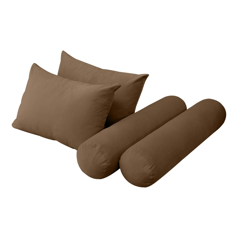 STYLE V4 - Velvet Indoor Daybed Mattress Bolster Backrest Cushion Pillow |COVERS ONLY|