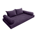 STYLE V4 - Velvet Indoor Daybed Mattress Bolster Backrest Cushion Pillow Complete Set