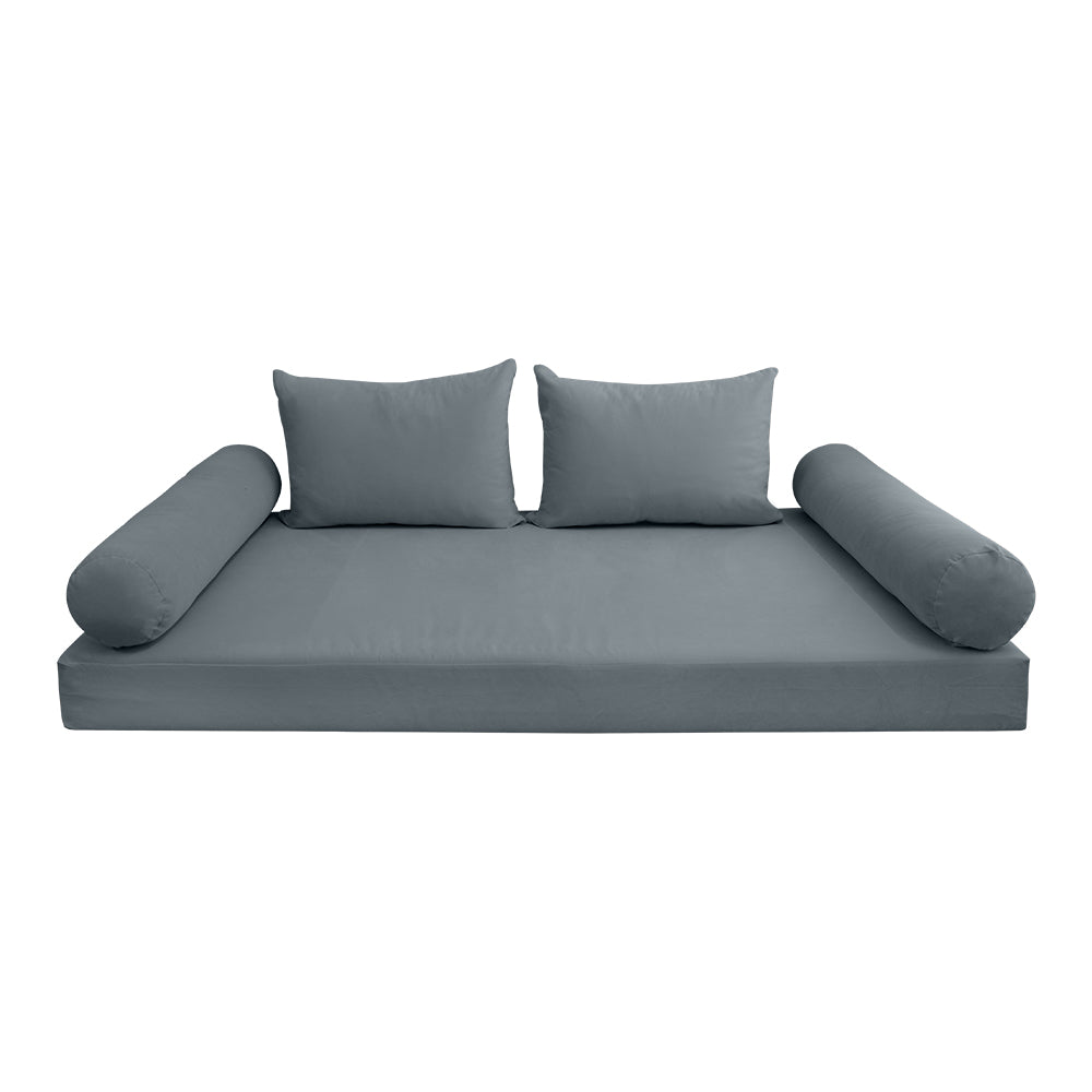 STYLE V4 - Velvet Indoor Daybed Mattress Bolster Backrest Cushion Pillow |COVERS ONLY|