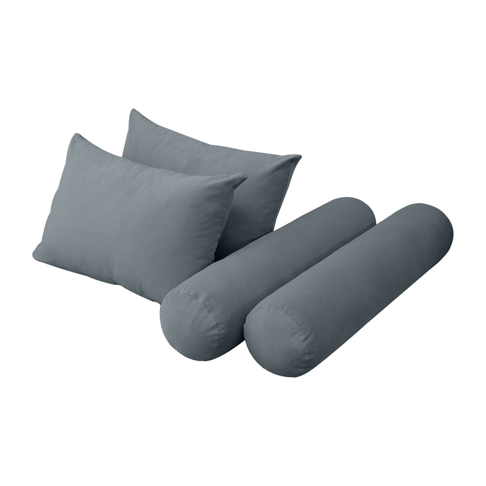 STYLE V4 - Velvet Indoor Daybed Mattress Bolster Backrest Cushion Pillow |COVERS ONLY|