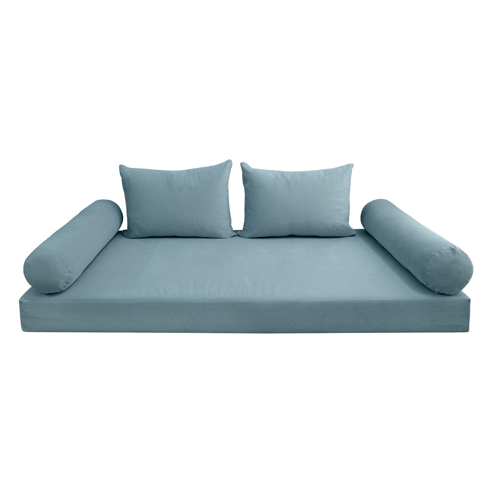 STYLE V4 - Velvet Indoor Daybed Mattress Bolster Backrest Cushion Pillow |COVERS ONLY|