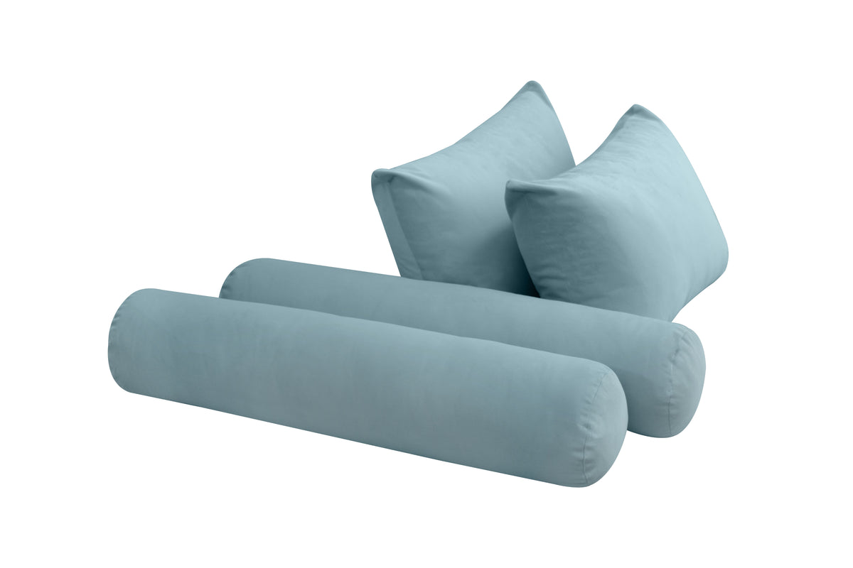 STYLE V4 - Velvet Indoor Daybed Bolster Backrest Cushion Pillow |COVERS ONLY|