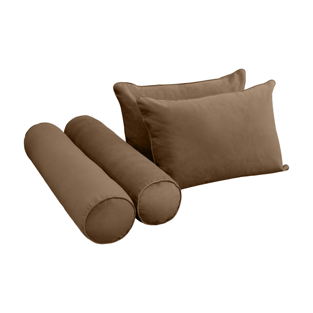 STYLE V4 - Velvet Indoor Daybed Mattress Bolster Backrest Cushion Pillow |COVERS ONLY|