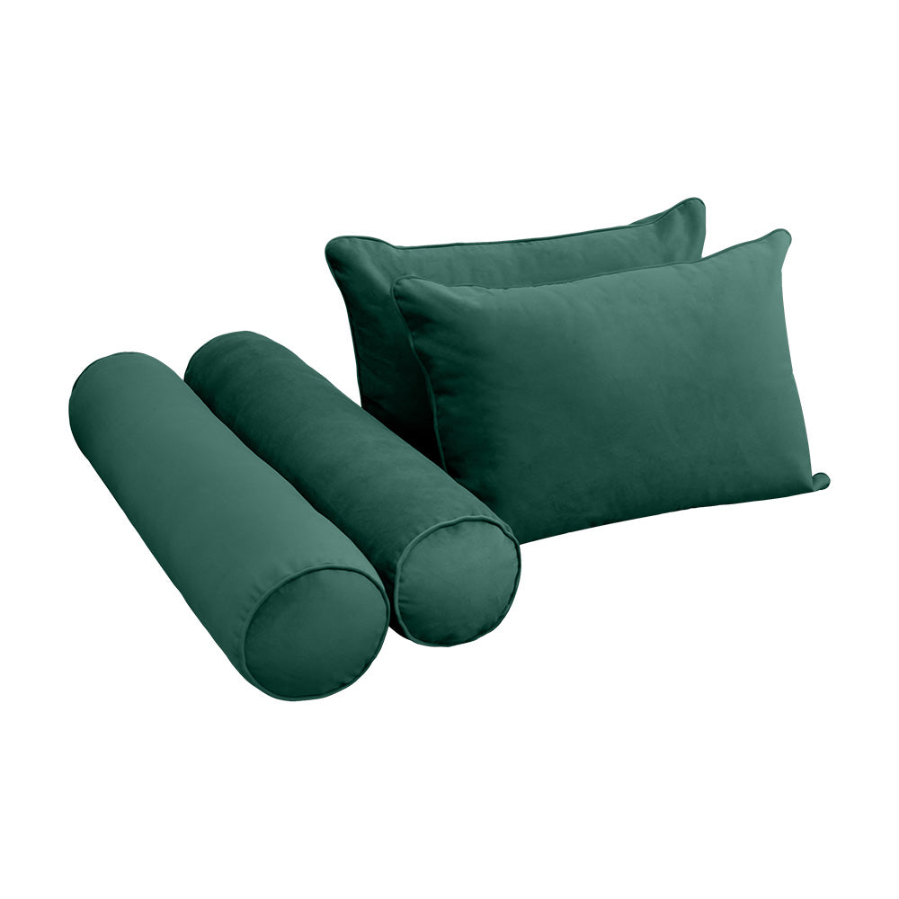 STYLE V4 - Velvet Indoor Daybed Mattress Bolster Backrest Cushion Pillow |COVERS ONLY|