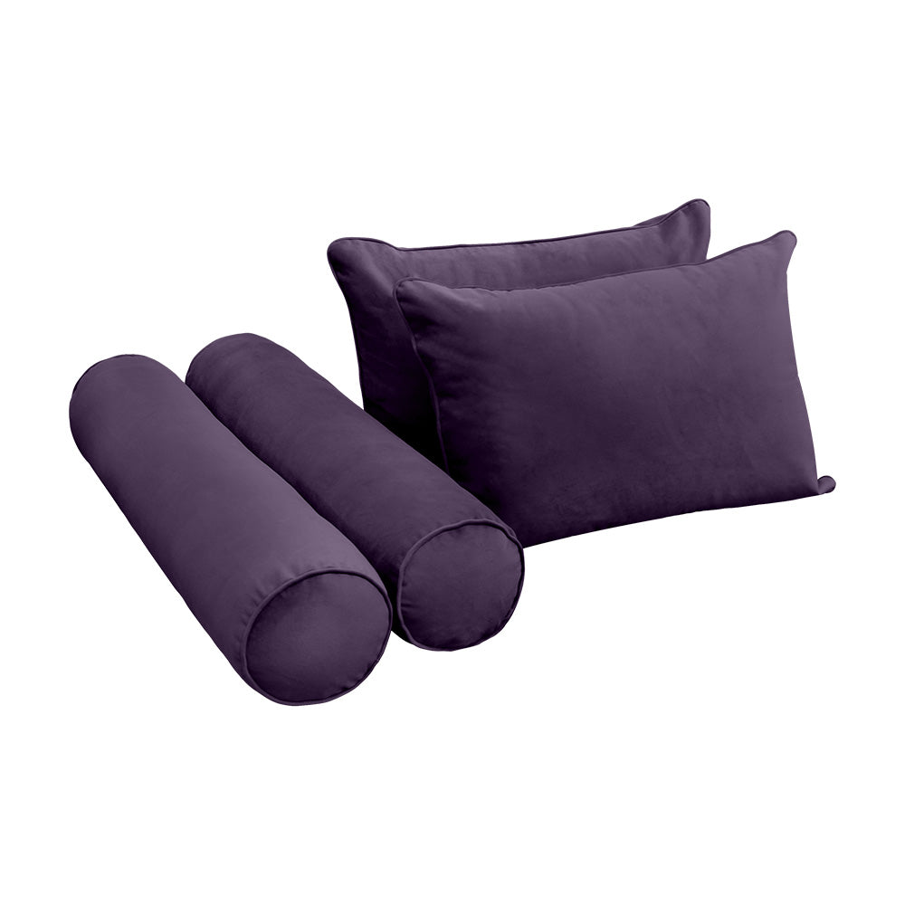 STYLE V4 - Velvet Indoor Daybed Mattress Bolster Backrest Cushion Pillow |COVERS ONLY|