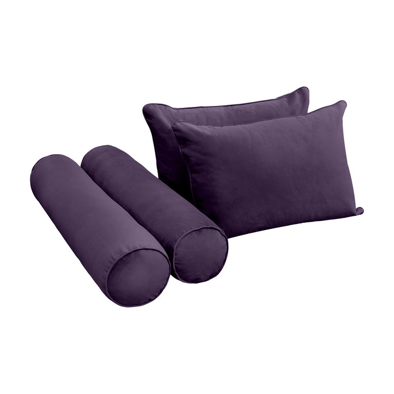 STYLE V4 - Velvet Indoor Daybed Mattress Bolster Backrest Cushion Pillow |COVERS ONLY|