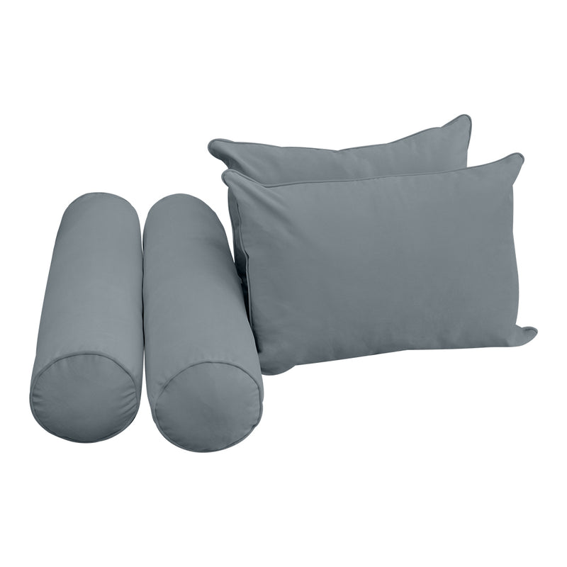 STYLE V4 - Velvet Indoor Daybed Mattress Bolster Backrest Cushion Pillow Complete Set