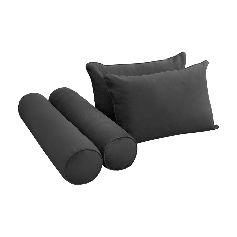 STYLE V4 - Velvet Indoor Daybed Bolster Backrest Cushion Pillow |COVERS ONLY|