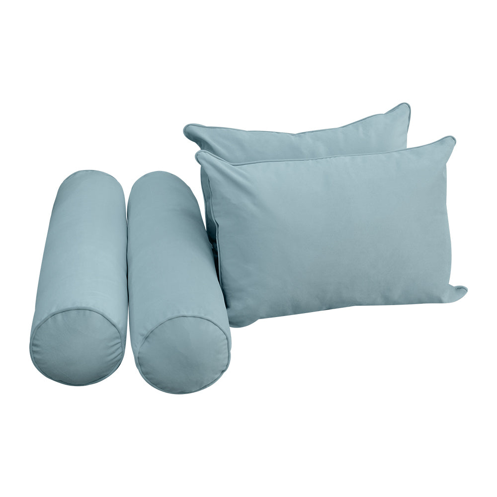 STYLE V4 - Velvet Indoor Daybed Bolster Backrest Cushion Pillow |COVERS ONLY|