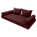 STYLE V4 - Velvet Indoor Daybed Mattress Bolster Backrest Cushion Pillow |COVERS ONLY|
