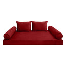 STYLE V4 - Velvet Indoor Daybed Mattress Bolster Backrest Cushion Pillow |COVERS ONLY|