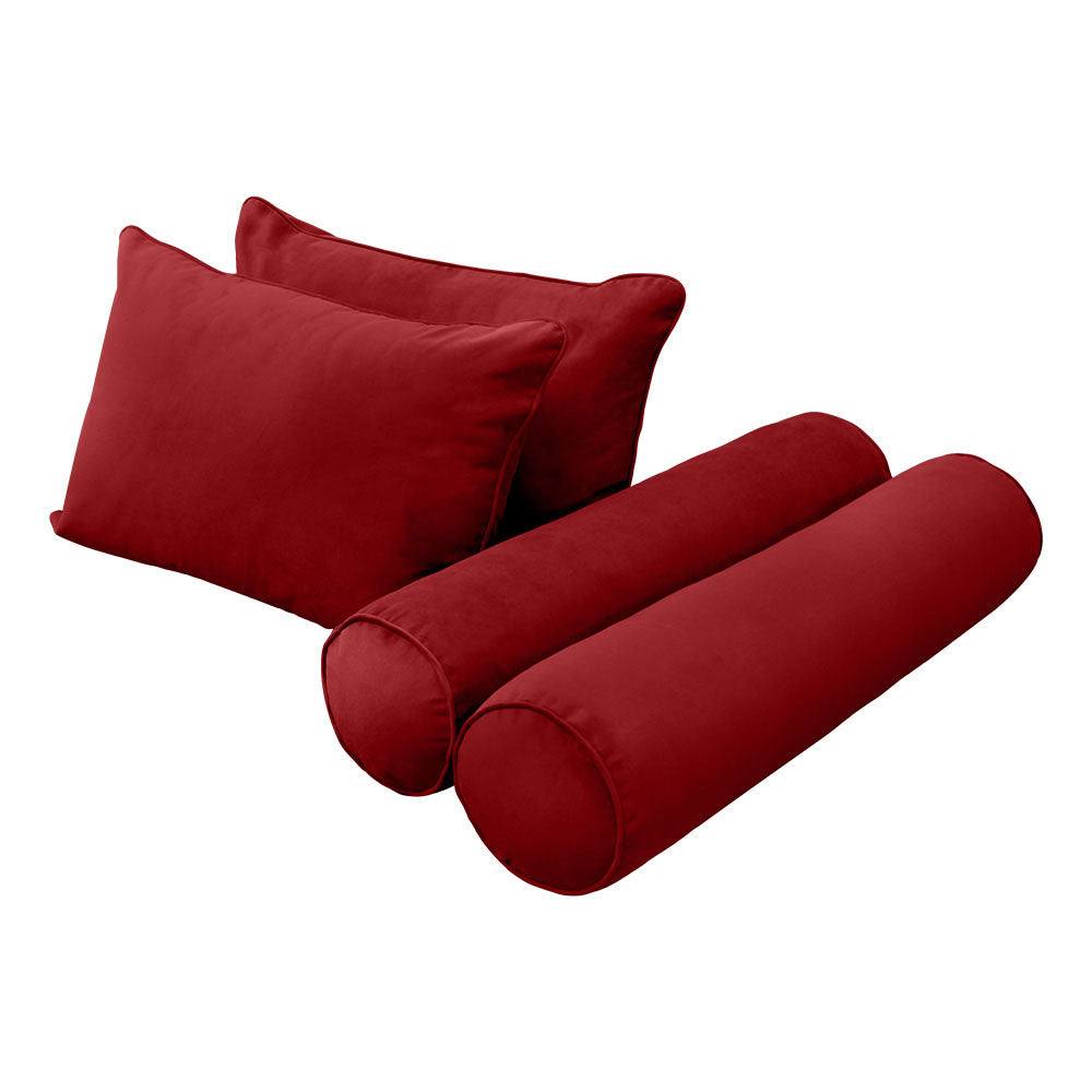 STYLE V4 - Velvet Indoor Daybed Bolster Backrest Cushion Pillow |COVERS ONLY|