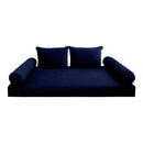 STYLE V4 - Velvet Indoor Daybed Mattress Bolster Backrest Cushion Pillow |COVERS ONLY|
