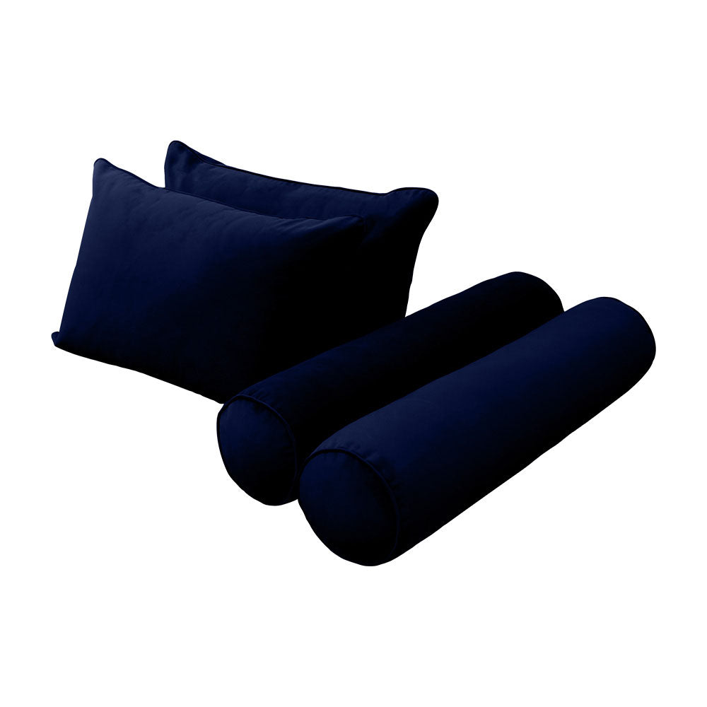 STYLE V4 - Velvet Indoor Daybed Bolster Backrest Cushion Pillow |COVERS ONLY|