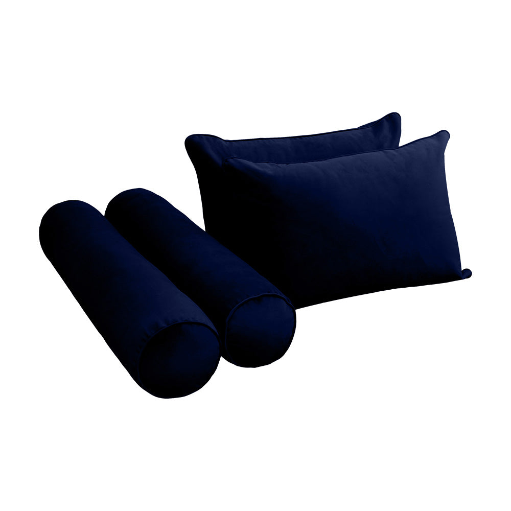 STYLE V4 - Velvet Indoor Daybed Mattress Bolster Backrest Cushion Pillow |COVERS ONLY|