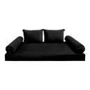 STYLE V4 - Velvet Indoor Daybed Mattress Bolster Backrest Cushion Pillow Complete Set