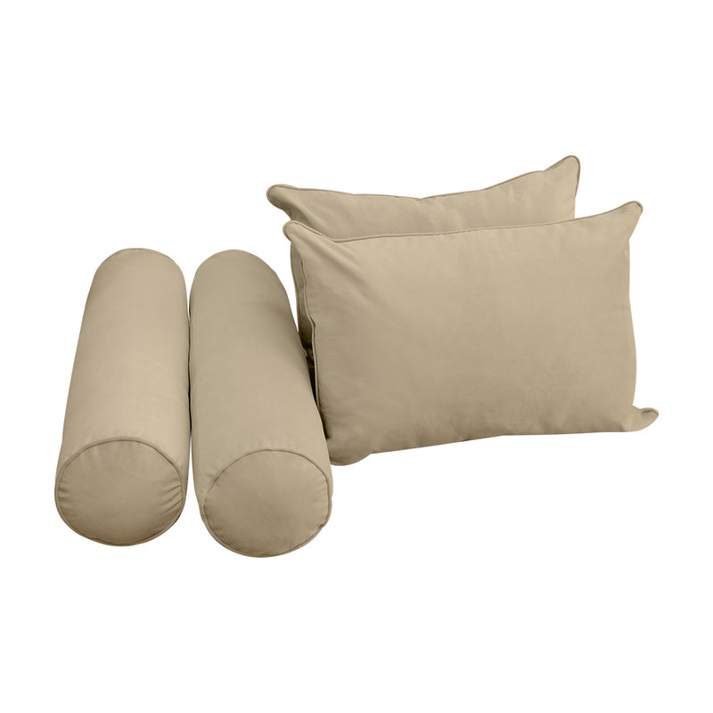 STYLE V4 - Velvet Indoor Daybed Bolster Backrest Cushion Pillow |COVERS ONLY|