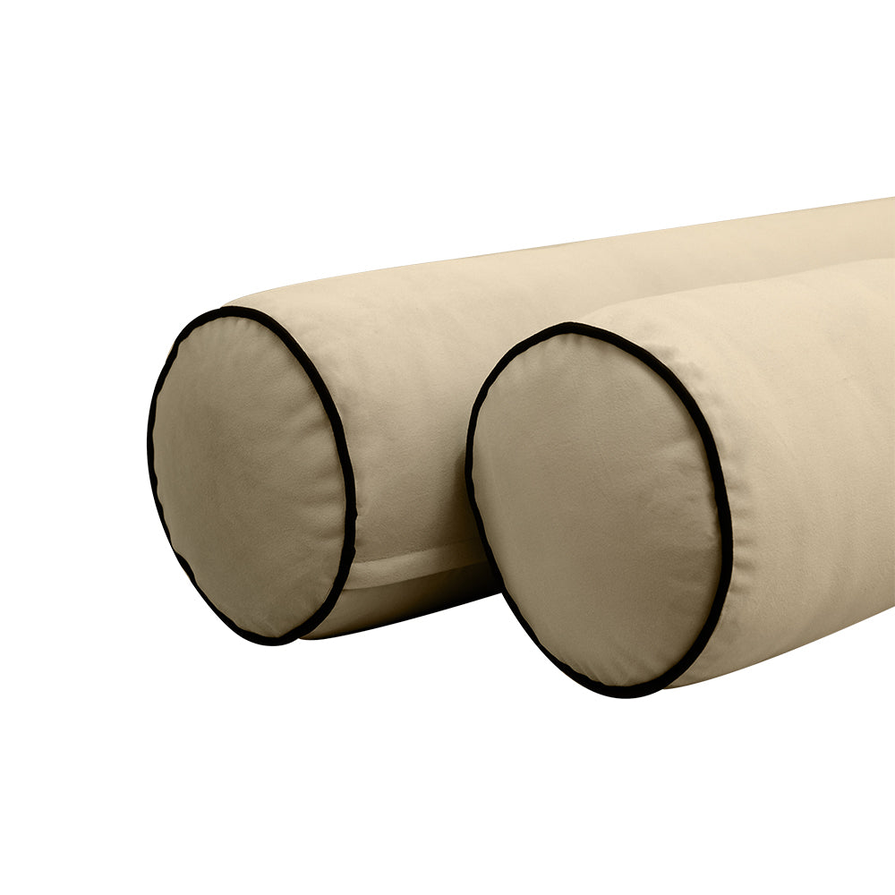 STYLE V5 - Velvet Indoor Daybed Bolster Pillow Cushion |COVERS ONLY|